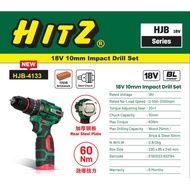 "HITZ" 18V 10mm Impact Drill Set