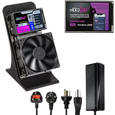 NerdQaxe++ 4.8T BTC Solo Miner BM1370 Chip Open Source SHA256 Crypto Mining Machine Low Power Quiet 