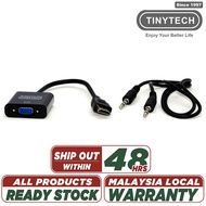 HDMI MALE TO VGA FEMALE VIDEO CONVERTER CABLE WITH 3.5MM AUDIO CABLE TINYTECH(CB-HDMI/VGAS)