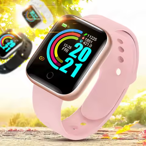 Y68 Smart Watch Men's and Women's Smart Watch Wrist Sports Watch Wristband Tracker Heart Rate Blood