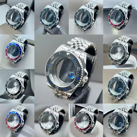 40mm Miyota 8215 8205 ETA2836 NH35 36 Mingzhu DG2813 5833 Black PVD Case Back Transparent Sapphire G