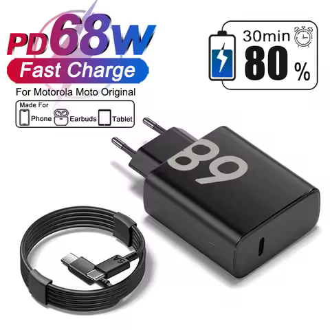 For Motorola Original Plug 68W Fast Charger For Samsung Xiaomi Google Motorola Moto Phone Adapter US