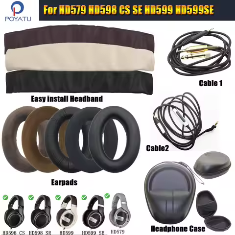 Easy Install Headband Earpads for Sennheiser HD579 HD598 CS SE HD599 HD599SE Headband & Ear Pad Cush