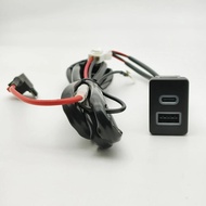 For Toyota old LC120 Prado 16-20 Car Charger Socket Dual USB PD Type C Charging Outlet Power Adapter