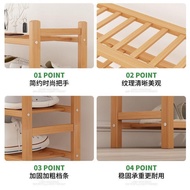 ST/💚Bamboo Shoe Rack Simple Multi-Layer Shoe Rack Shoe Cabinet Solid Wood Door Assembly Dustproof Thickened Solid Wood S