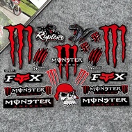 Reflective Red Monster Sticker Motorcycle Helmet Body Decal Motorcycle Accessories