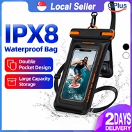 【SG】Double Space Waterproof Phone Case for 7.2in Phone IPX8 Waterproof Phone Bag with Lanyard for Sw
