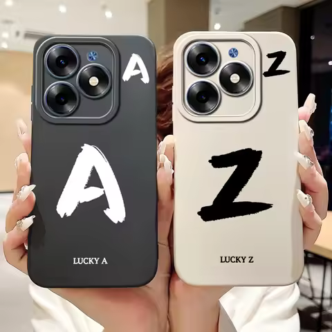 For Tecno Spark 20C Case Spark20 Pro KJ6 New Lucky Letters Cover Soft TPU Phone Case For Tecno Spark