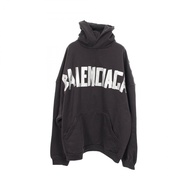 【二手】巴黎世家 (Balenciaga) BALENCIAGA連帽衫，Logo 印花，做舊處理，TJ12739024，黑色純棉，男款，二手