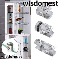 WISDOMEST 4pcs Glass Clamp Hardware Side Mounted Wardrobe Cupboard Shelf Holder