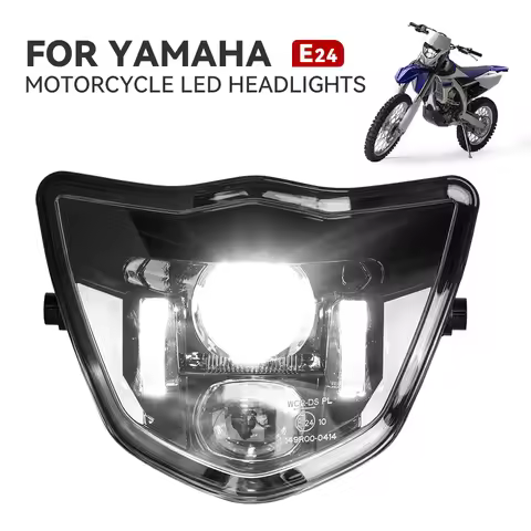 E-mark Motorcycle LED Headlight Headlamp High Low Beam DRL for Yamaha WR 250F/400F/426F/450F TTR110E