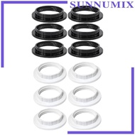 [Sunnimix] 6 Pieces E26 E27 Light Socket Shade Rings Threaded Reducer Retainer Ring for Table Lamp P