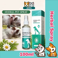 AEIOU😺 Herbal Pet Spray 100ml Ubat Kurap Luka Kulit Anti Itch Anti Fungal Anti Bacterial Safe for Do