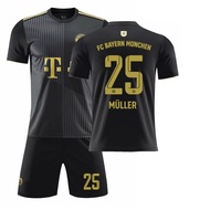 Adults Kids Football Kits Soccer Set 21-22 Bayerns Munichs FCS Away No. 25 Mullers Shirt No. 9 Lewan