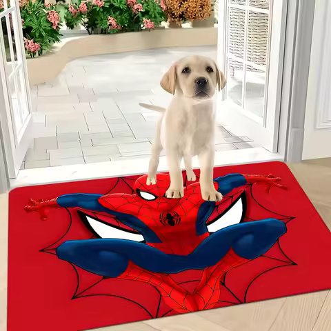 Marvel 1pc of Large Flannel Mat | Marvel Spider- Iron - Vivid Superhero Design, Easy to Clean, Durab