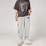 (REAL Photo+video) homy UNISEX DRAWN Jogger PANTS/Women's Wide Leg Jogger Pants with Bo homy Ulzzang