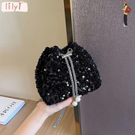 LILY Chain Sequin Shoulder Bag, Sequin Evening Banquet Bag, Chain Handbags