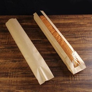 Baguette Bread Packaging Kraft Paper Bags For Bakery With Window Bread Bag