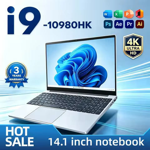 Intel Core i9 10980HK 14.1 Inch Pro Laptop 8C 16T 2.4 5.3GHz 16MB 45W 32GB 2TB M.2 SSD Gaming Notebo