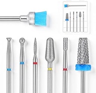 7PCS Nail Drill Bits Set, Carbide Diamond Bits Professional Nails Bit for Acrylic Gel Nails Cuticle 