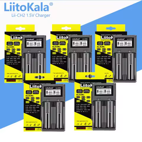 1-5pcsLiitoKala Lii-CH2 LCD Smart Battery Charger For 1.5V Li-ion NiCd NiMH AA AAA 10440 14500 LiFeP