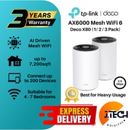 TP-Link Deco X80 AX6000 Whole Home AI-Driven 2.5G Dual-Band Mesh WiFi 6 Router System with Homeshiel
