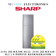 SHARP SJ-RX30E-SL2 225L / SJ-RX34E-SL2 255L S-POPEYE REFRIGERATOR - 2 YEARS SHARP WARRANTY