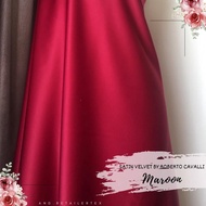 Kain Satin Velvet Premium Warna Merah Maroon Bahan Seragaman bahan Furing Bisa untuk Background Back