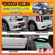 PERODUA KELISA MINI COOPER LOOK BUMPER SKIRT LIP BODYKIT (MINI) FIBER FRONT BUMPER REAR BUMPER SIDE 