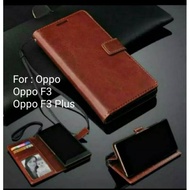 Leather Case Oppo F3 plus F3plus Leather Wallet Case Wallet Casing Cover Flip Book Folio Diary Book