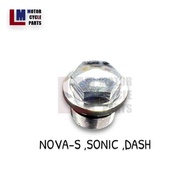 น็อตหัวโช้ค HONDA NOVA-S  SONIC  DASH สีชุบ น๊อตหัวโช๊ค