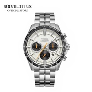 Solvil et Titus Saber Chronograph Quartz in Off White Enamel Dial &amp; Stainless Steel Bracelet Men Watch W06-03337-002