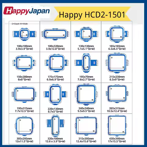 Embroidery Hoops for Happy Japan Embroidery Machine HCD2-1501-40 Magnetic Hoop Frame