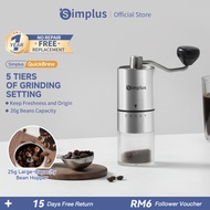 Simplus Manual Coffee Bean Grinder | 5 levels External Coarseness Adjustment| Ceramic Grinding Core 