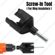 Electric Fence Drill Screw In Ring Insulator Installation Tool Hook Wood Posts Tiang Kayu Polywire Pagar Api Elektrik