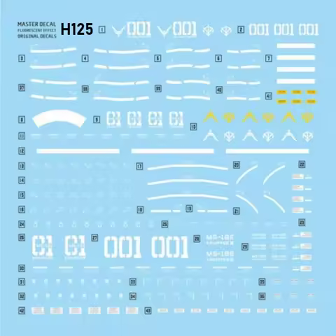 Master Decal H125 for HGUC 1/144 MS-18E Kampfer Model Water Sticker Fluorescent HD DIY Accessories