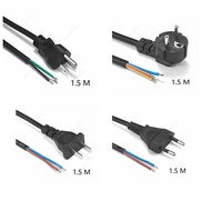 1.5m EU USA Power Cable Rewired Extension Cable Tinned Copper Cord Pigtail Cable for Electrical Sockets LED Floodlight Vacuum