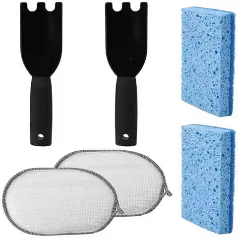 Y77A-Scouring Pads And Upgraded Grill Scraper Cleaning Sponges For George Forman& Cuisinart Indoor G