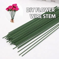 [SG Seller] DIY Flower Wire Stem 1 Piece Dark Green Craft Floral Crochet Hobby Activity Stick Stalk