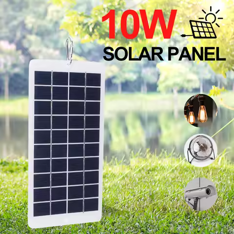 Battery Charger Solar Panel 10W 5V USB Output 900MA Solar Portable Charging Panel Lightweight Scratc