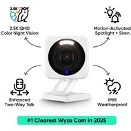 WYZE Cam v4 (Latest Model), 2.5K AI Security Camera, Indoor/Outdoor Cameras for Home Security, Baby 