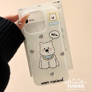 Clear Cute West Highland Puppy Casing For Samsung Galaxy A06 F06 M16 F16 M06 A71 A51 A31 A21S A50 A5