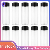 10Pcs 400Ml/13.5Oz Plastic Juice Bottle Transparent Coarse Cereals Storage Container Beverage Bottle