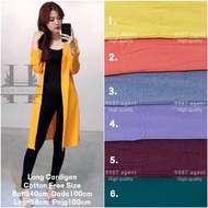 Cardigan Cotton Long Cardigan Muslimah Longsleeve Cardigan Plain Women Outerwear