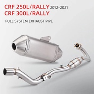 for honda crf300 crf300l Rally Crf250L crf250 Rally 12-21 Full system exhaust pipe high performance 