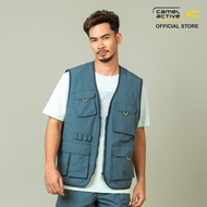camel active Men Water-Repellent Utility Vest - Regular Fit Performance Nylon Teal Vest 700-SS25H003