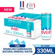 evian Sparkling Can Natural Mineral Water (330ml x 24)