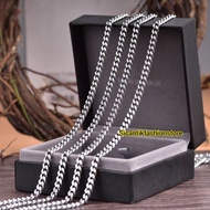 Kalung Titanium Rantai Padat 50CM Terlaris Anti Karat Selamanya Kalung Rantai Padat Silver Fashion W