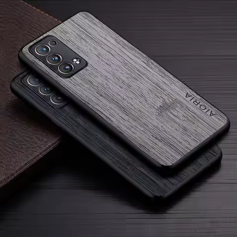 Case for Oppo Reno 6 Pro Reno6 Pro Lite 5G 4G funda bamboo wood pattern Leather phone cover Luxury c