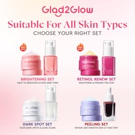Glad2Glow 2In1 Basic Skincare Set Brightening Glowing/Repair/Anti Acne/Aging/Dark spot moisturizer F